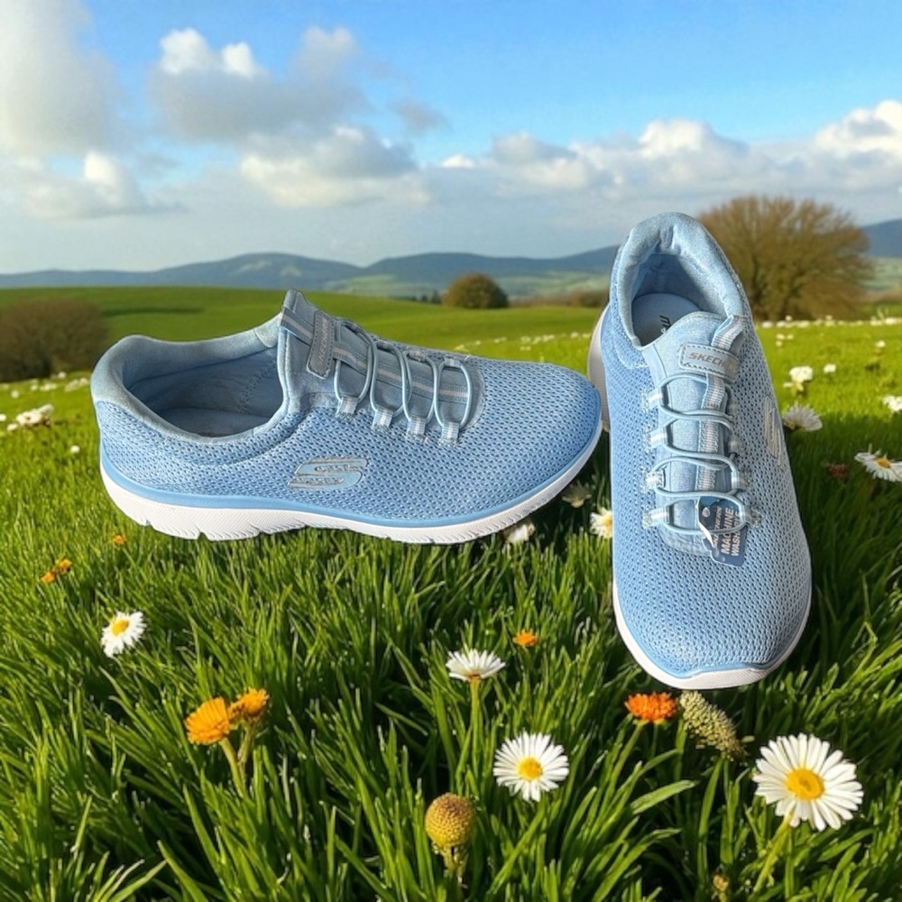 Skechers Women's Sky Blue Mesh Sneakers